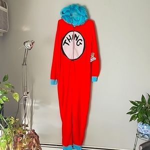 Dr Seuss THING onesie Halloween Costume or pjamas NWT Size Large
